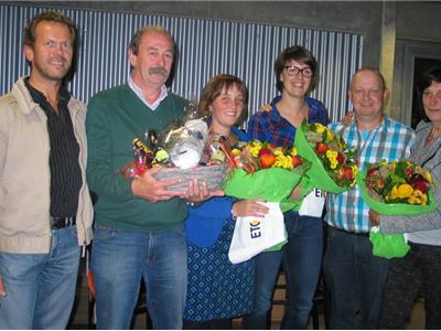De organisatie in de bloemetjes gezet, dank aan Magd, Tony, Birgit en Gwenny